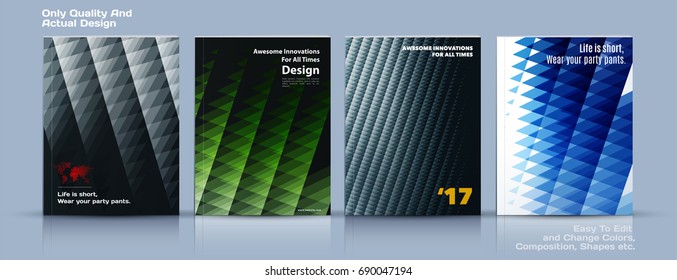 Set of Business vector template, brochure design, abstract annual report,