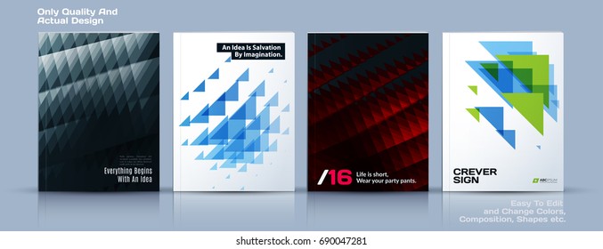 Set of Business vector template, brochure design, abstract annual report,