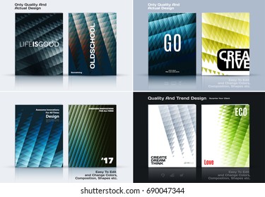 Set of Business vector template, brochure design, abstract annual report,