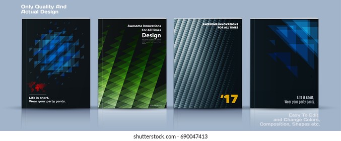 Set of Business vector template, brochure design, abstract annual report,