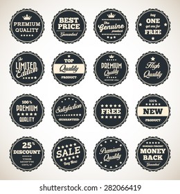 Set of business vintage badges