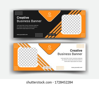 Set of Business web banner template. Promotional banner for social media post template