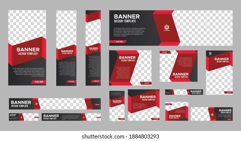 Set von Business Web Bannern mit Standardgröße. Vertikale, horizontale und quadratische Vorlage. Vektor-EPS	10