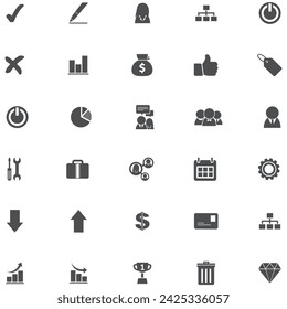 set of business web icons. outline thin line icons such as little shop with awning. item interconnections, centralized. connections, nails, calculator, math's, tool, success man.