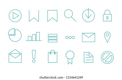 Set of business and web line icons