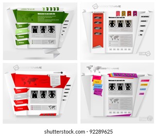 Set of business website design templates. Vector illustration