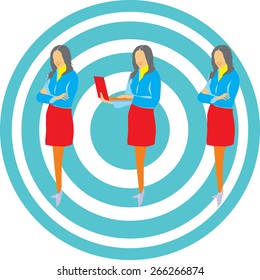 Set of business women.