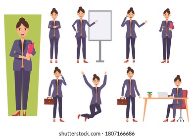 Set of Business women character designs.