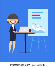 Set of business women characters. Flat design people isolated.