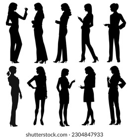 Set of Business Women Communication