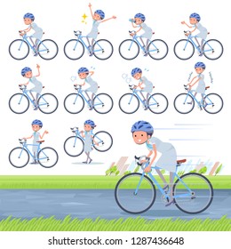 A set of Business women on a road bike.There is an action that is enjoying.It's vector art so it's easy to edit.