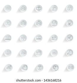Set of business work concept icon. Vector illustration
