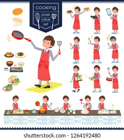 A set of businessman about cooking.There are actions that are cooking in various ways in the kitchen.It's vector art so it's easy to edit.