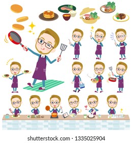 A set of Businessman about cooking.There are actions that are cooking in various ways in the kitchen.It's vector art so it's easy to edit.

