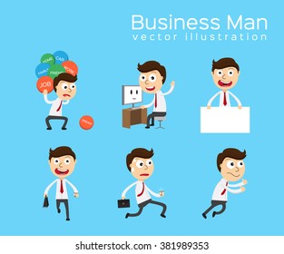 set of businessman activities - vector illustrator