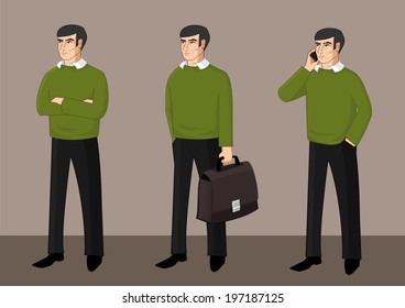 Set of businessman activity 
