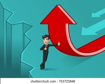 Set of businessman in black suit change of a direction concept, isolated against tosca background.