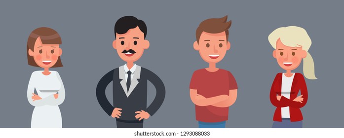 Set of Businessman and Businesswoman character vector design. no6