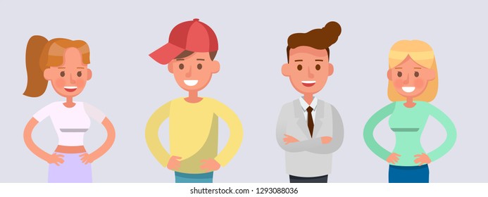 Set of Businessman and Businesswoman character vector design. no11