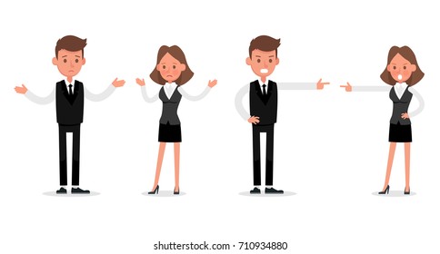 Set of Businessman and Businesswoman character vector design. 