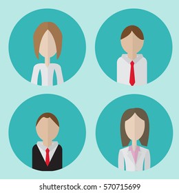 Set of businessman and businesswoman icons,Vector illustration.