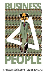 Set of businessman cartoon character, vector illustration