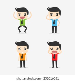 Set of businessman character