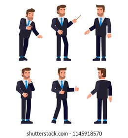 Set of Businessman character design. Vector illustration 