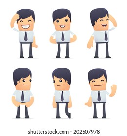 set of businessman character in different interactive  poses