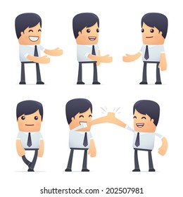 set of businessman character in different interactive  poses