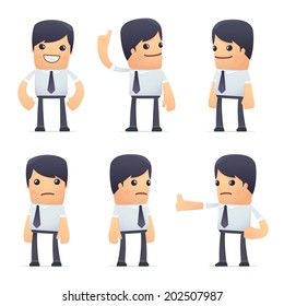 set of businessman character in different interactive  poses