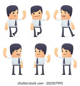 set of businessman character in different interactive  poses