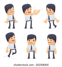 set of businessman character in different interactive  poses