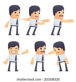 set of businessman character in different interactive  poses