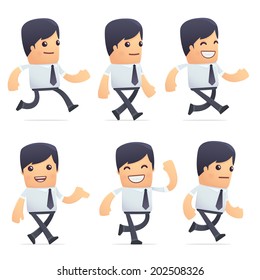set of businessman character in different interactive  poses