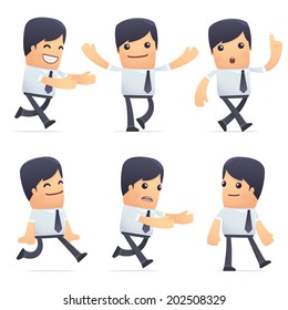 set of businessman character in different interactive  poses