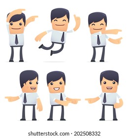 set of businessman character in different interactive  poses