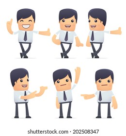 set of businessman character in different interactive  poses