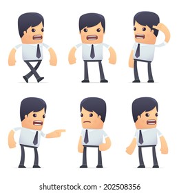 set of businessman character in different interactive  poses