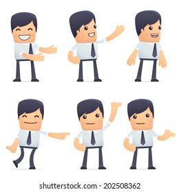 set of businessman character in different interactive  poses