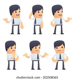 set of businessman character in different interactive  poses