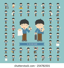 Set of businessman character , eps10 vector format