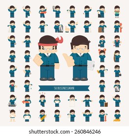 Set of businessman character , eps10 vector format