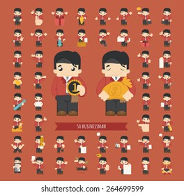 Set of businessman character , eps10 vector format