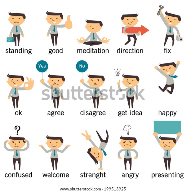 Set Businessman Character Office Person Various Stock Vector (Royalty ...