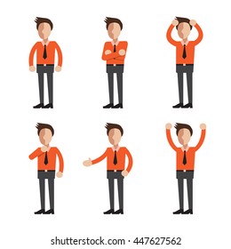 Set of businessman character poses