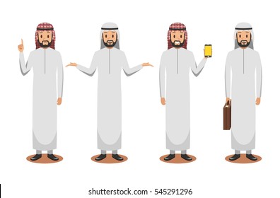 set of businessman character poses