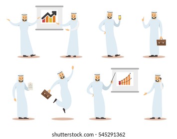 set of businessman character poses