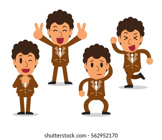 Set of businessman character poses