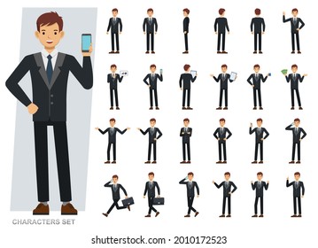 Set Businessman Character Vector Design Presentation Stock Vector ...